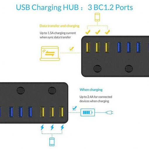 هاب USB 3.0 دوازده پورت اوریکو مدل P12-U3