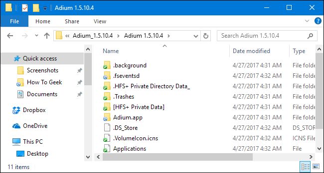 باز کردن فایل DMG با نرم افزار 7-Zip در ویندوز